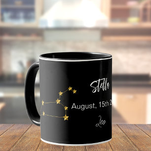 Taza cumpleaños de la constelación de estrellas de Blac