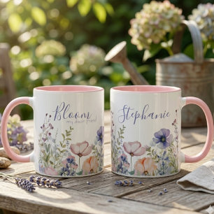 Taza Cumpleaños de la Mejor Amiga Flor Silvestre Botáni