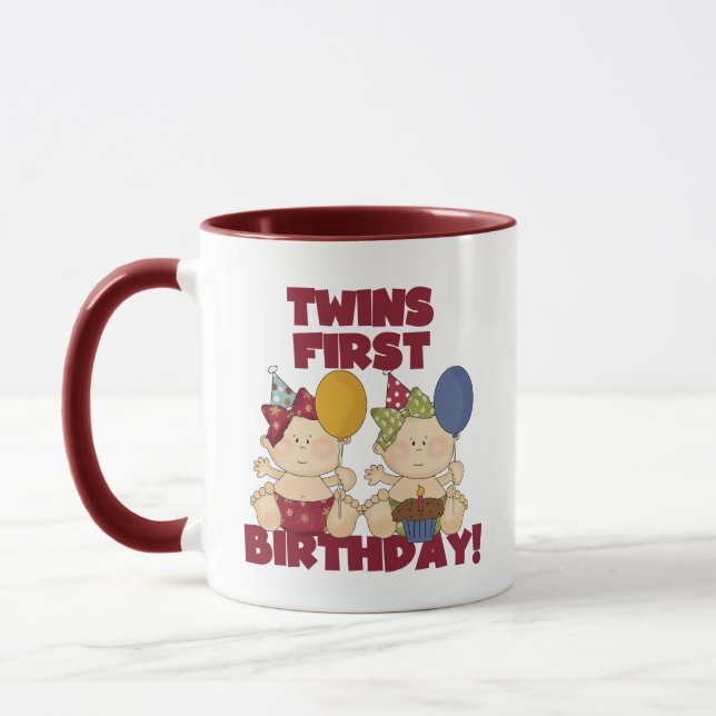 Taza Cumpleaños de los gemelos - Chicas camisetas y reg (Izquierda)