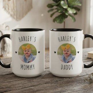 Taza Cumpleaños de mamá papá abuela abuelo con foto de