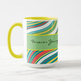 Taza Cumpleaños de patrón abstracto colorido personaliz