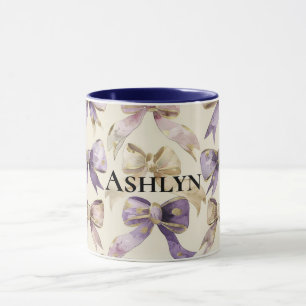 Taza Cumpleaños de Purple Gold Bows