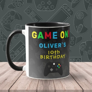 Taza Cumpleaños de videojuegos del controlador de video