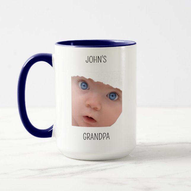 Taza Cumpleaños del abuelo, regalo de Daddy con cara de (Izquierda)