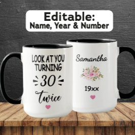 Taza Cumpleaños divertido de 60 años - Nombre y año de