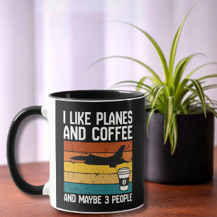 Taza Cumpleaños divertido de papá Me gustan los aviones