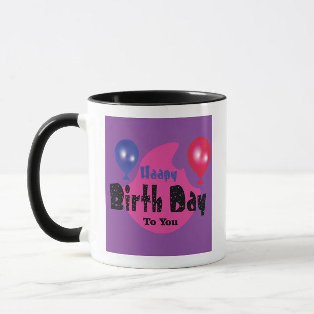 Taza Cumpleaños Feliz – Diseño de Fiesta de Celebración (Izquierda)
