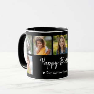 Taza Cumpleaños Feliz Personalizado 7 Collage de Fotos