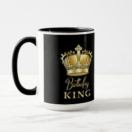 Taza Cumpleaños King Gold Crown Royal Queen Luxury