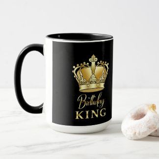 Taza Cumpleaños King Gold Crown Royal Queen Luxury