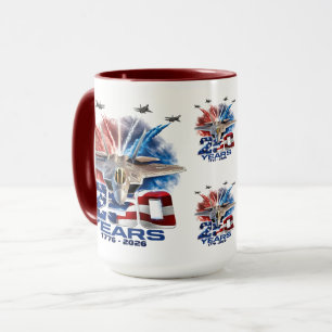 Taza Cumpleaños Patriótico del 4 de Julio de 250 años