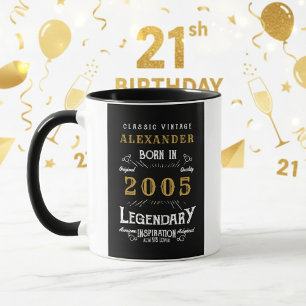 Taza Cumpleaños personalizado 21 Cumpleaños Nacido en 2