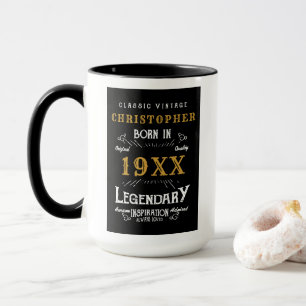 Taza Cumpleaños Personalizado Mejor Papá Oro Legendario