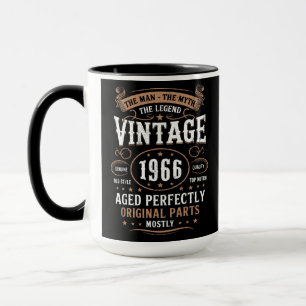 Taza Cumpleaños Retro 1966 El Hombre La Leyenda 60 Cump