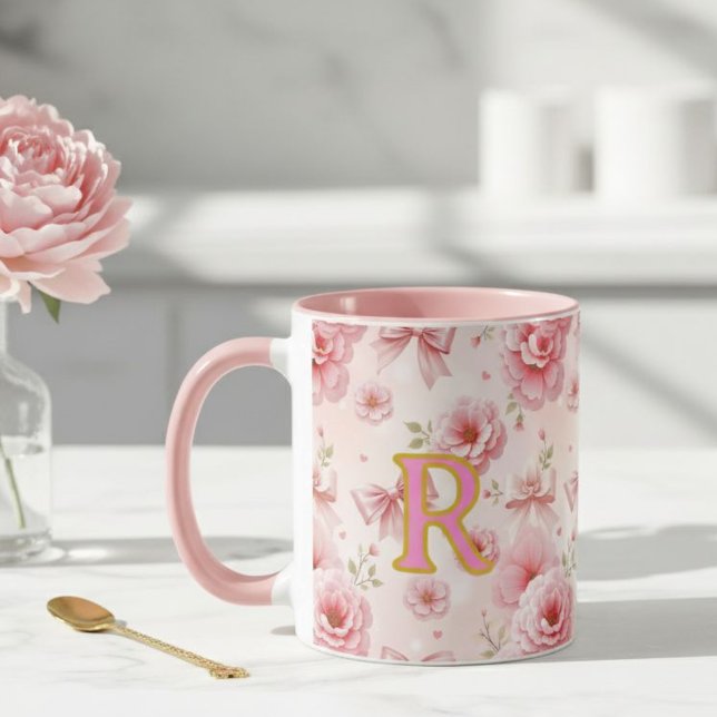 Taza Cup with initial, Romantic cup, mug for her (Subido por el creador)
