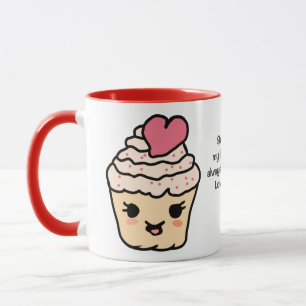 Taza Cupcake Minimalista Adorable con un Corazón Amor