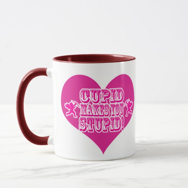 Taza Cupido te hace estúpido Divertido logo de San Vale (Izquierda)