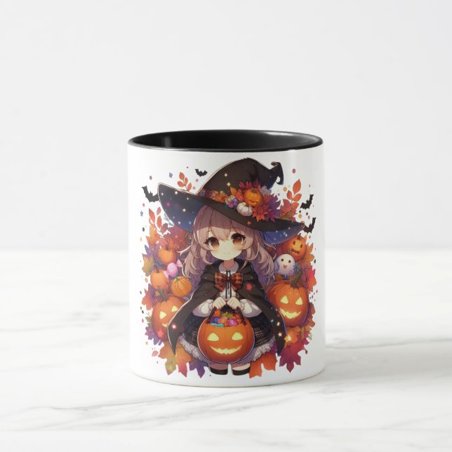 Taza Cura, bruja anime Halloween (Centro)