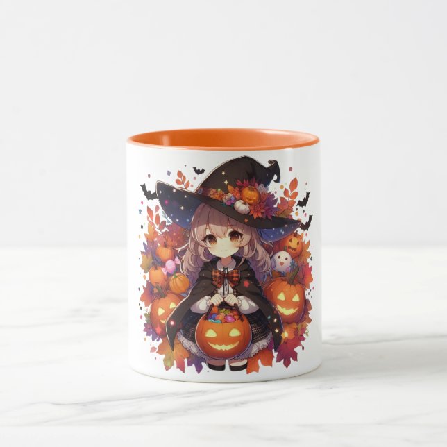 Taza Cura, bruja anime Halloween (Centro)