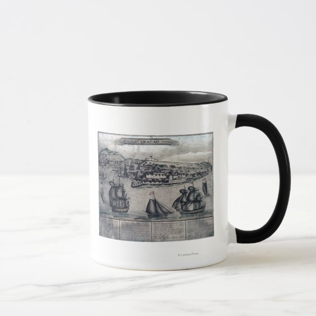 Taza CuracaoMapa PanorámicoCuracao, Países Bajos (Derecha)