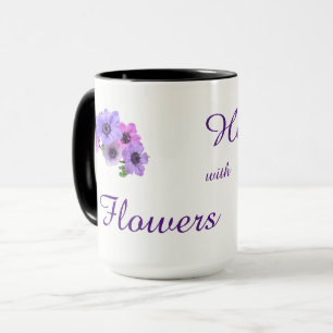 Taza Curación con diseño de flores