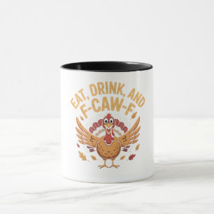Taza Curiosa Turquía Comer Bebida Y Alarma F-Caw-F