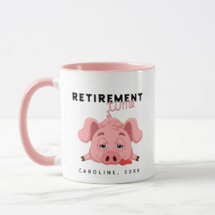 Taza Curioso Cansado Tiempo de Jubilación de Piglet Ros