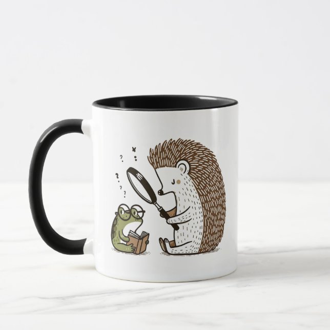 Taza Curioso erizo observando una rana Bookish (Izquierda)