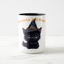 Taza Curioso gato negro de Halloween
