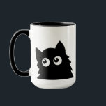 Taza Curious Black Cat Cute Minimal Cat Design<br><div class="desc">A cute minimalist black cat with curious wide eyes peeking up. This playful cat design is perfect for cat lovers who enjoy simple, funny, and expressive animal art. The clean silhouette and adorable eyes give this design a charming personality while keeping it modern and versatile. Perfect for everyday wear, casual...</div>