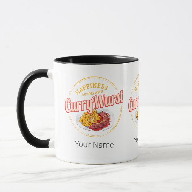 Taza Currywurst Retro Sausage Vintage Fries Francesas (Izquierda)