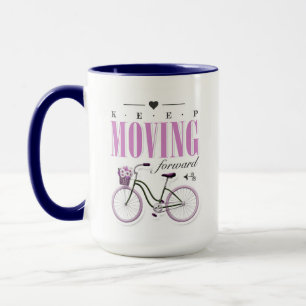 Taza Curte Motivational Keep Moving Avance con la bicic
