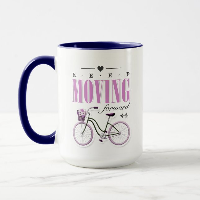 Taza Curte Motivational Keep Moving Avance con la bicic (Izquierda)