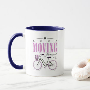 Taza Curte Motivational Keep Moving Avance con la bicic