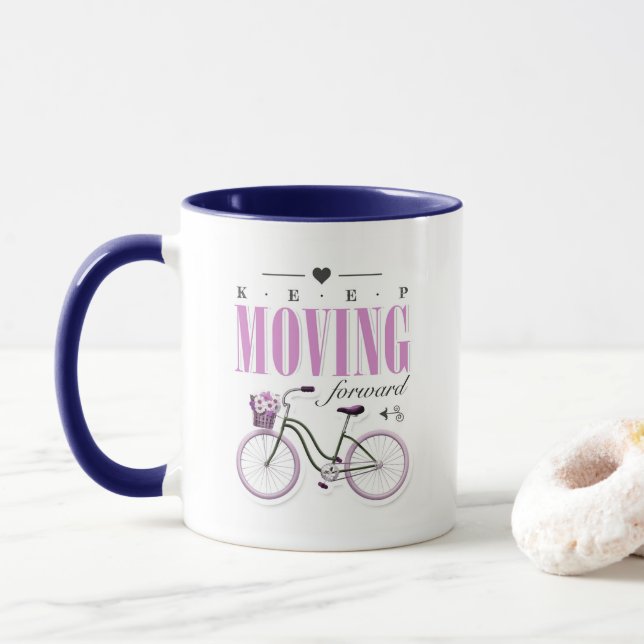 Taza Curte Motivational Keep Moving Avance con la bicic (Con donut)