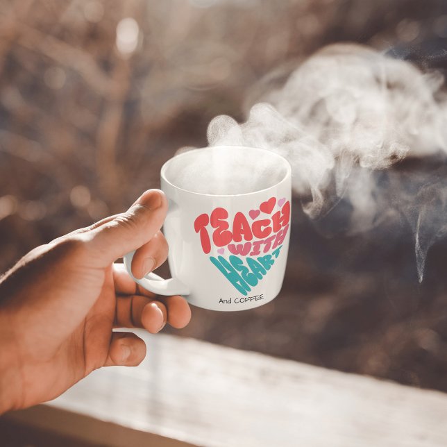 Taza Curte Teach y COFFEE rojo/azul (Subido por el creador)