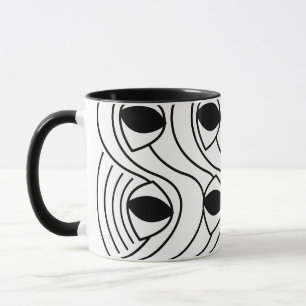 Taza Curva abstracta en blanco y negro