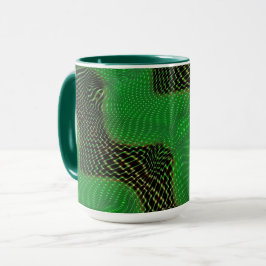 Taza Curva verde y puntos claros sobre fondo oscuro