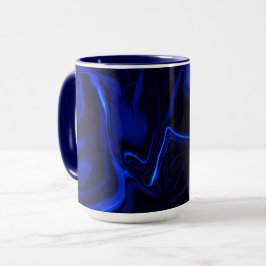 Taza Curvas azuis em imagem azul escura.
