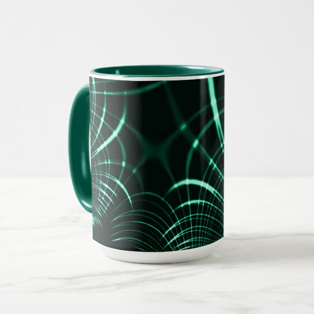 Taza Curvas punteadas en combinación de verde selva y n (Anverso izquierdo)