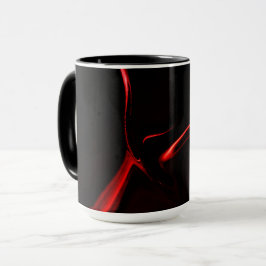 Taza Curvas rojas o ondulación en fondo rojo más oscuro