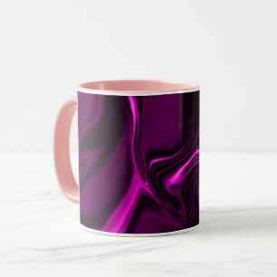Taza Curvas rosadas o púrpuras sobre fondo morado oscur