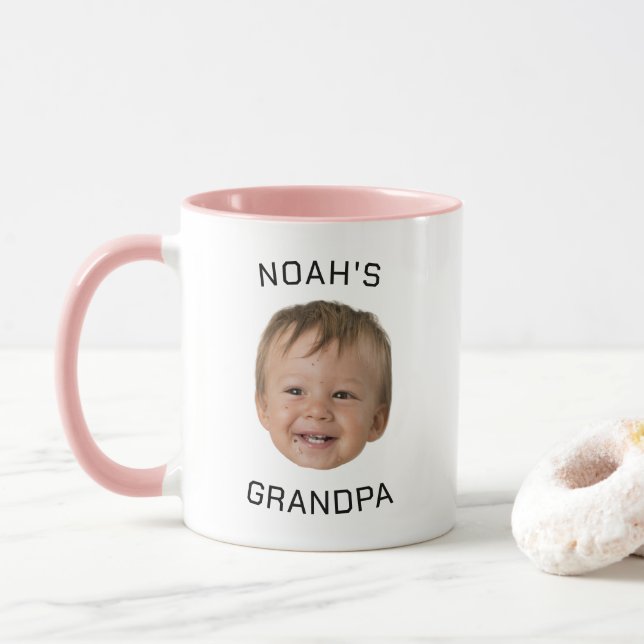 Taza Custom Baby Face Photo Grandpa (Con donut)