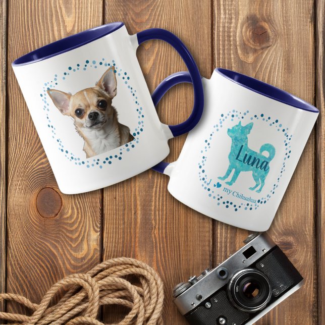 Taza Custom Blue Chihuahua Mug Photo Personalized (Subido por el creador)