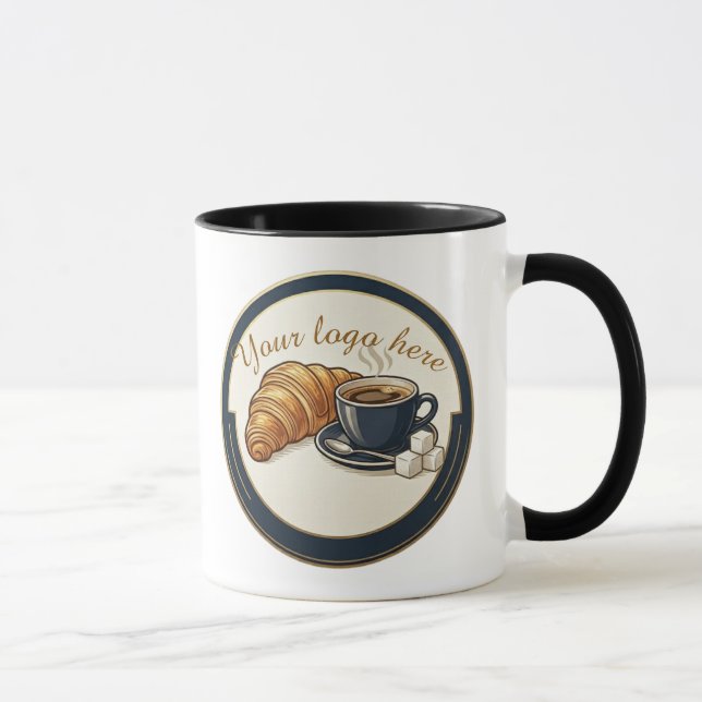 Taza Custom Cafe Croissant Logo  (Derecha)