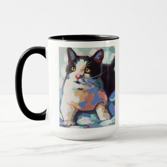Taza Custom Cat Portrait Painting - Forever Loved Pet (Izquierda)