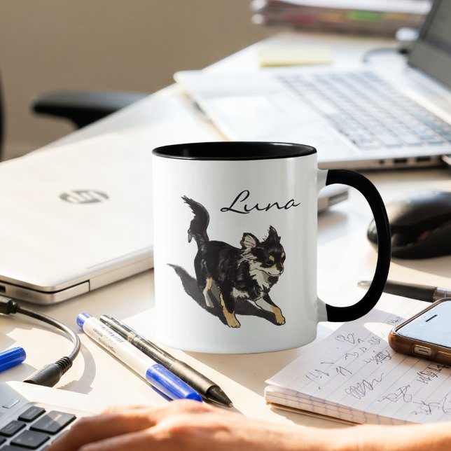Taza Custom Chihuahua Art Mug with Personalized Name (Subido por el creador)