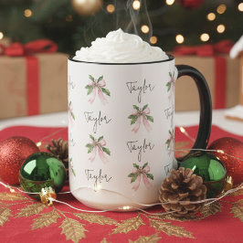 Taza Custom Coquette Christmas Mug Gift for Her or Girl