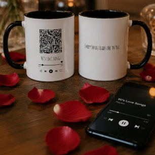 Taza Custom Couple's QR Playlist Mug
