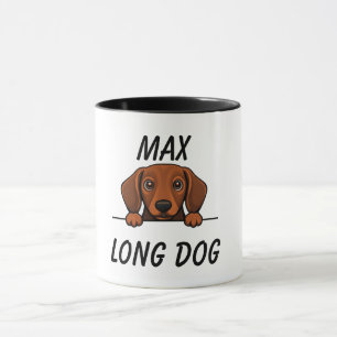 Taza Custom Cute Dachshund Dog Name Coffee Mug